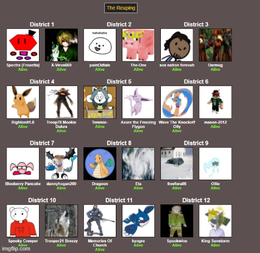 It is complete (place you bets for the winner) | image tagged in hunger games | made w/ Imgflip meme maker