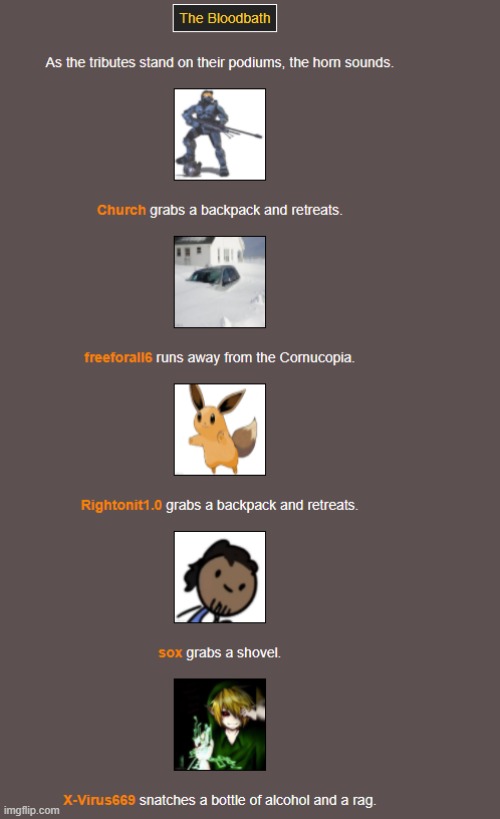 Bloodbath (1) | image tagged in hunger games | made w/ Imgflip meme maker