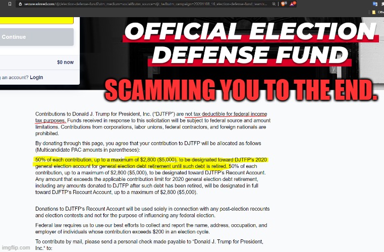 When Trump goes into debt on the campaign trail... Bankruptcy xD | SCAMMING YOU TO THE END. | image tagged in bankrupt,trump,election 2020,supreme court,voter fraud | made w/ Imgflip meme maker