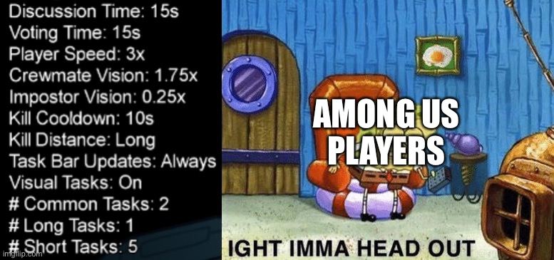Worst case scenario. | AMONG US
PLAYERS | image tagged in ight imma head out,among us | made w/ Imgflip meme maker