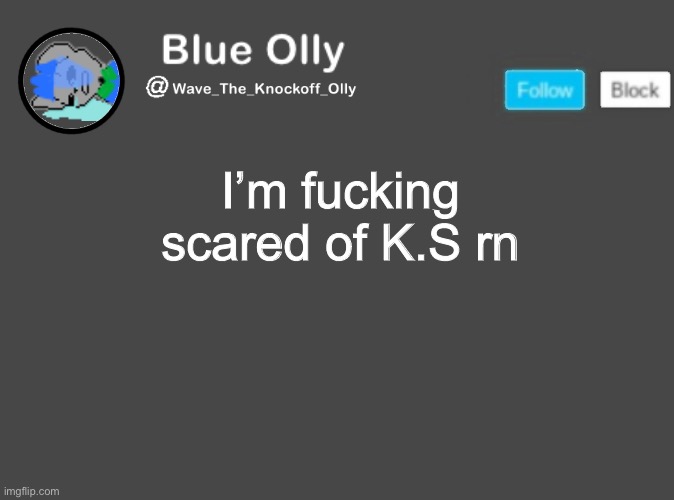 S | I’m fucking scared of K.S rn | image tagged in wave s announcement template | made w/ Imgflip meme maker