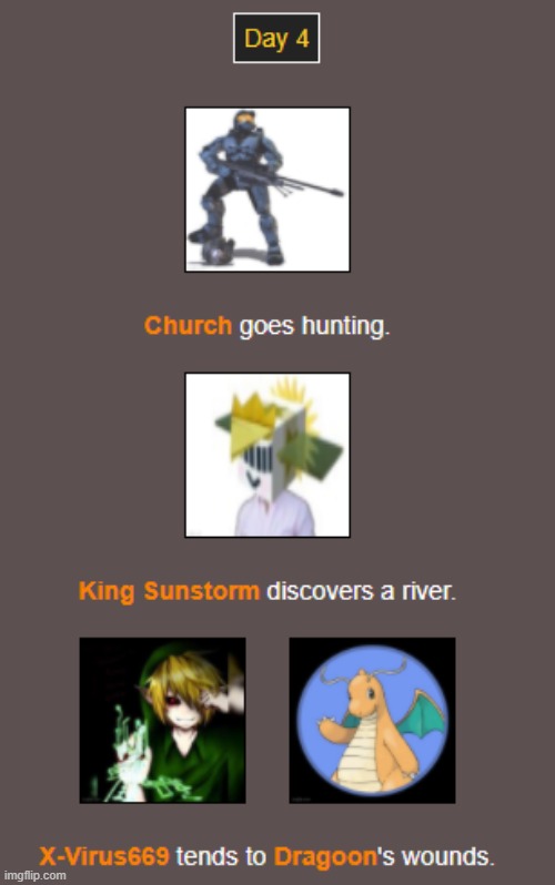 Day 4 | image tagged in hunger games | made w/ Imgflip meme maker