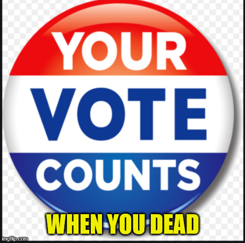 Voting Meme |  WHEN YOU DEAD | image tagged in voting meme | made w/ Imgflip meme maker