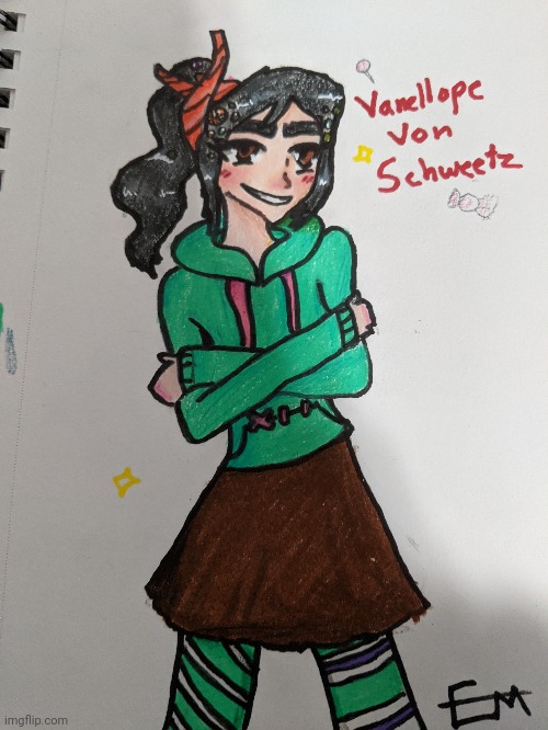 Vanellope Drawing hE | image tagged in drawing,wreck it ralph | made w/ Imgflip meme maker