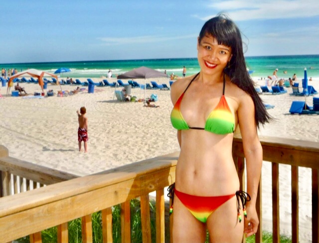High Quality Asian girl at the beach Blank Meme Template