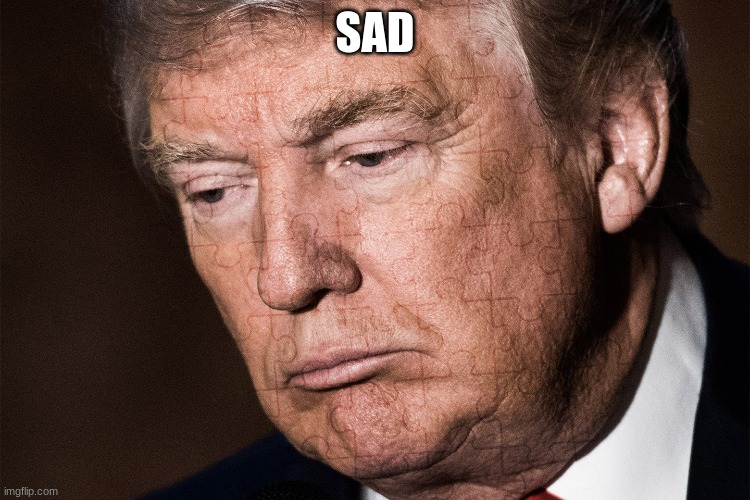 Trump Sad | SAD | image tagged in trump sad | made w/ Imgflip meme maker
