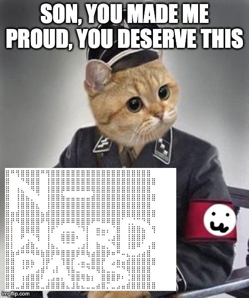 Grammar Nazi Cat | SON, YOU MADE ME PROUD, YOU DESERVE THIS | image tagged in grammar nazi cat | made w/ Imgflip meme maker