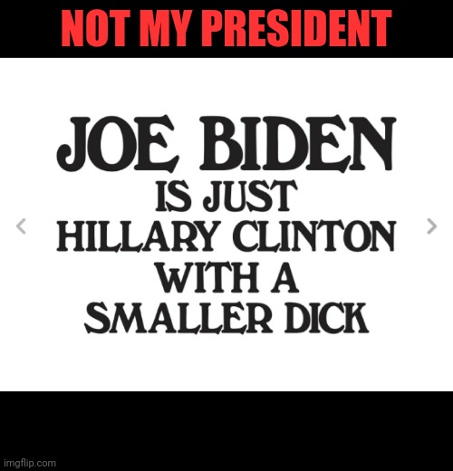Stupid Fuck Biden | NOT MY PRESIDENT | image tagged in hillary clinton lying democrat liberal | made w/ Imgflip meme maker