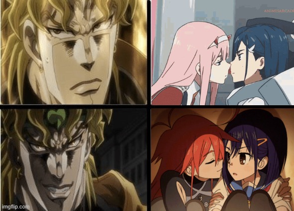 Flip Flappers is soooo underrated, check it out. | image tagged in flip flappers,darling in the franxx,dio brando,you thought this is a tag but it was i dio,bruh,animeme | made w/ Imgflip meme maker