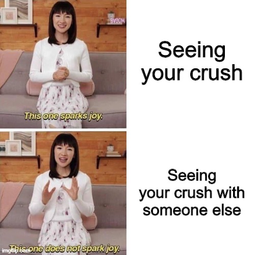 Crush | Seeing your crush; Seeing your crush with someone else | image tagged in memes | made w/ Imgflip meme maker