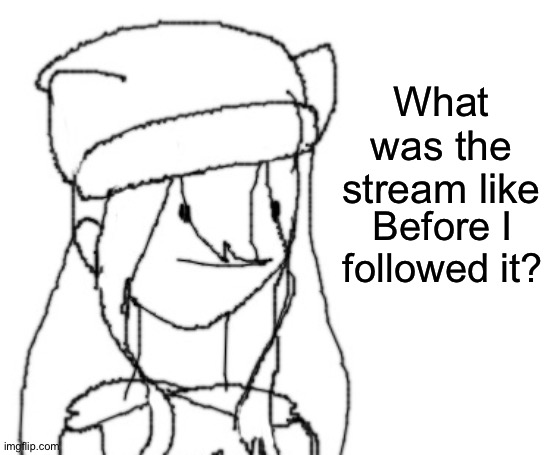 . | What was the stream like; Before I followed it? | image tagged in shiyu has something to say ver two | made w/ Imgflip meme maker