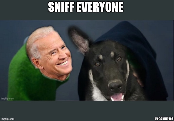 Sniffly Joe | image tagged in joe biden,sniff,political meme,doggo,creepy | made w/ Imgflip meme maker