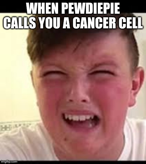 Morgz DEATH scene | WHEN PEWDIEPIE CALLS YOU A CANCER CELL | image tagged in morgz death scene | made w/ Imgflip meme maker