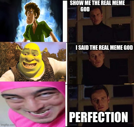 Show me the real _____ | SHOW ME THE REAL MEME GOD                                                                                                                                                                                              I SAID THE REAL MEME GOD; PERFECTION | image tagged in show me the real _____ | made w/ Imgflip meme maker