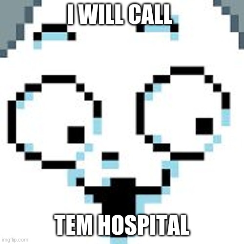 tEMMIE  | I WILL CALL TEM HOSPITAL | image tagged in temmie | made w/ Imgflip meme maker