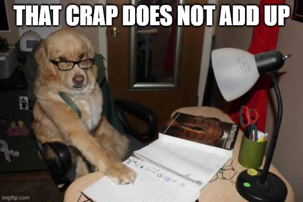 Accountant Dog | THAT CRAP DOES NOT ADD UP | image tagged in accountant dog | made w/ Imgflip meme maker