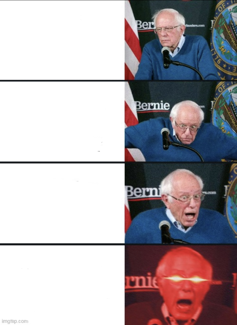 Bernie Excited Blank Meme Template