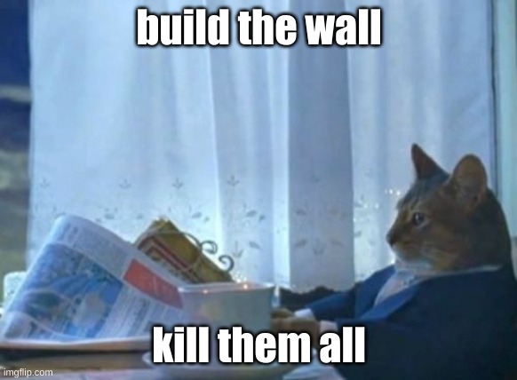 When u realize | build the wall; kill them all | image tagged in memes,i should buy a boat cat | made w/ Imgflip meme maker