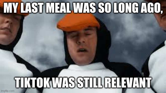My Last Meal Was So Long Ago | MY LAST MEAL WAS SO LONG AGO, TIKTOK WAS STILL RELEVANT | image tagged in my last meal was so long ago,memes,funny,studio c,meme,penguin | made w/ Imgflip meme maker