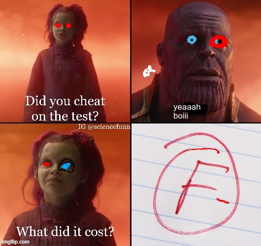 thanos test fail | image tagged in thanos test fail,edit | made w/ Imgflip meme maker