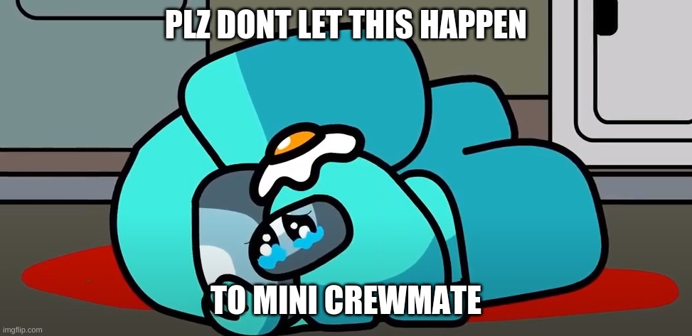 crying mini crewmate | PLZ DONT LET THIS HAPPEN; TO MINI CREWMATE | image tagged in crying mini crewmate | made w/ Imgflip meme maker