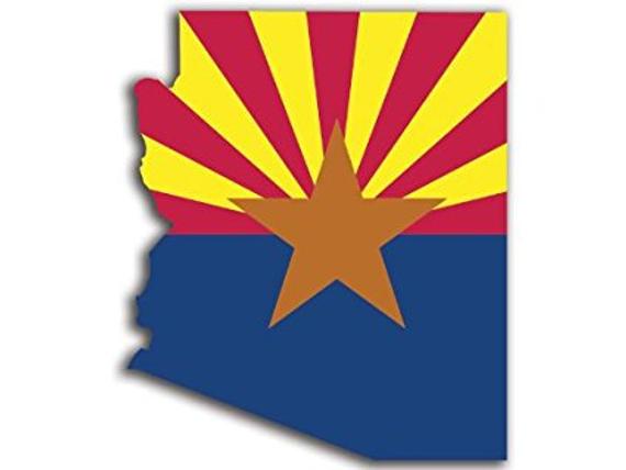 Arizona with state flag Blank Meme Template