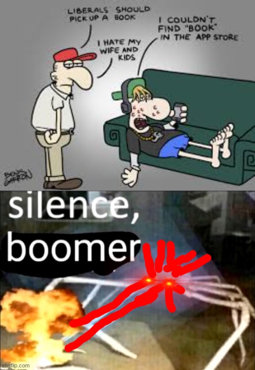 Damn my editing skills are SO bad | image tagged in silence boomer | made w/ Imgflip meme maker