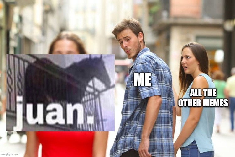 Distracted Boyfriend Meme | ME; ALL THE OTHER MEMES | image tagged in memes,distracted boyfriend | made w/ Imgflip meme maker