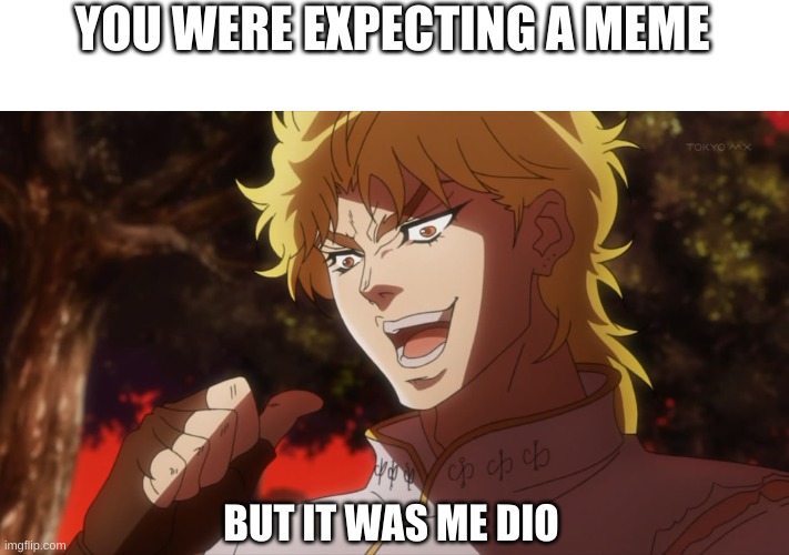 dont look | YOU WERE EXPECTING A MEME; BUT IT WAS ME DIO | image tagged in it was me dio | made w/ Imgflip meme maker