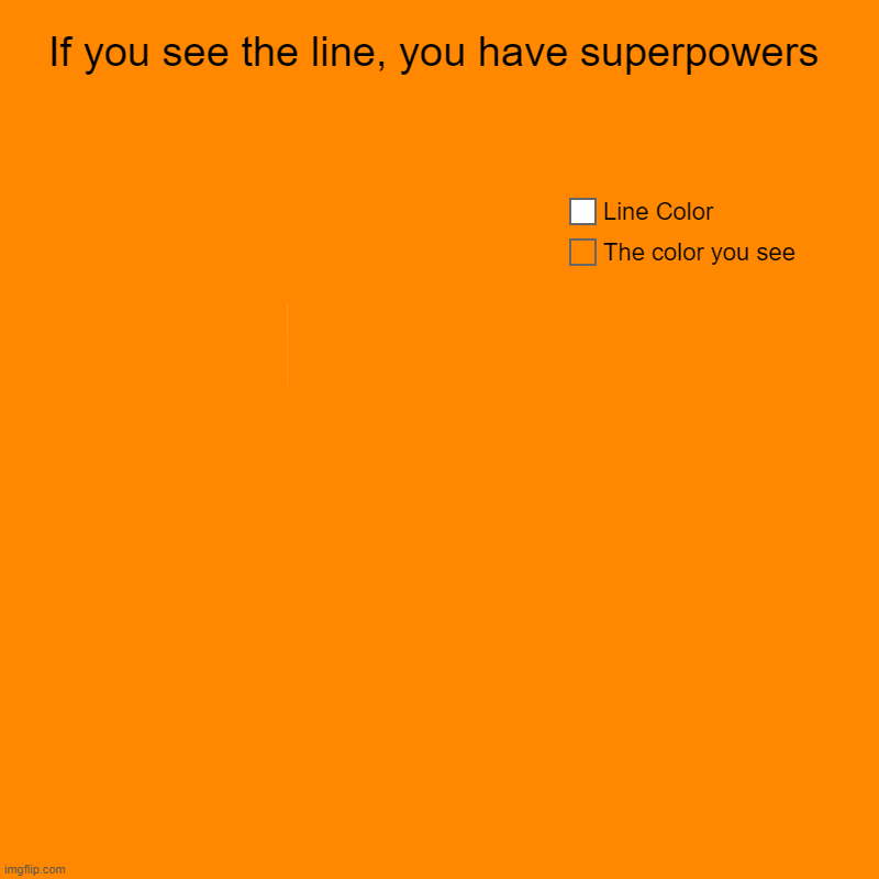 If you see the line, you have superpowers | The color you see, Line Color | image tagged in charts,the line | made w/ Imgflip chart maker