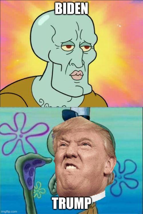 Squidward | BIDEN; TRUMP | image tagged in memes,squidward | made w/ Imgflip meme maker