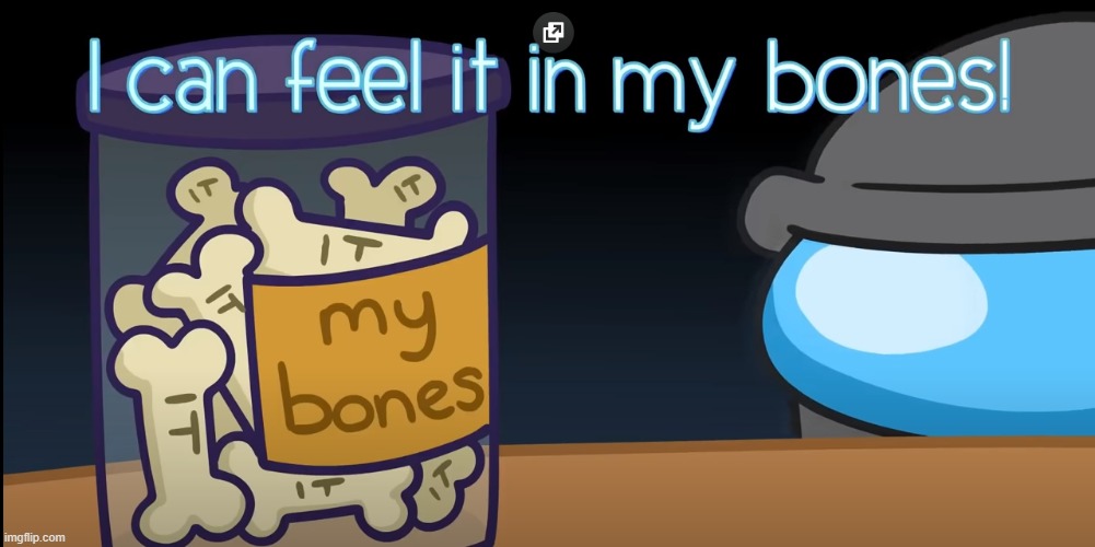 I can feel it in my bones | image tagged in i can feel it in my bones | made w/ Imgflip meme maker