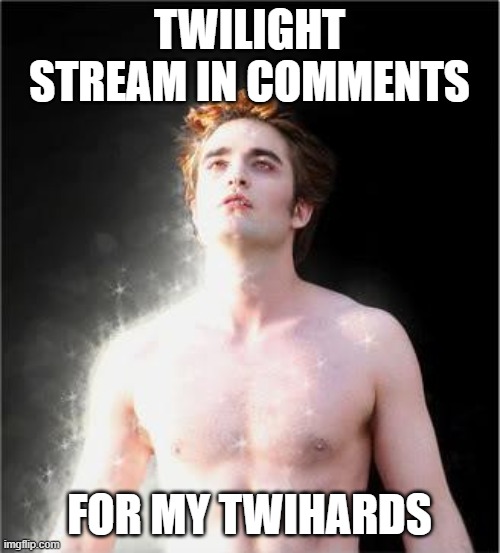 twilight | TWILIGHT STREAM IN COMMENTS; FOR MY TWIHARDS | image tagged in twilight | made w/ Imgflip meme maker