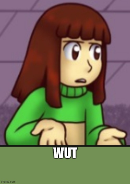 Chara wut | WUT | image tagged in chara wut | made w/ Imgflip meme maker