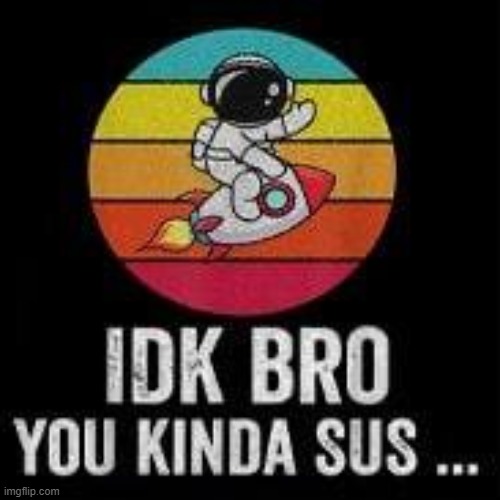 idk bro you kinda sus | image tagged in idk bro you kinda sus | made w/ Imgflip meme maker