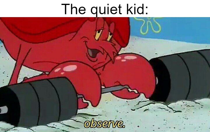 Observe | The quiet kid: | image tagged in observe | made w/ Imgflip meme maker