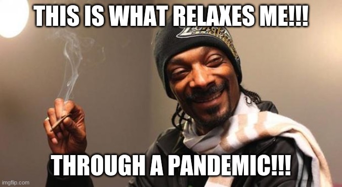 Relaxing | THIS IS WHAT RELAXES ME!!! THROUGH A PANDEMIC!!! | image tagged in snoop dogg | made w/ Imgflip meme maker