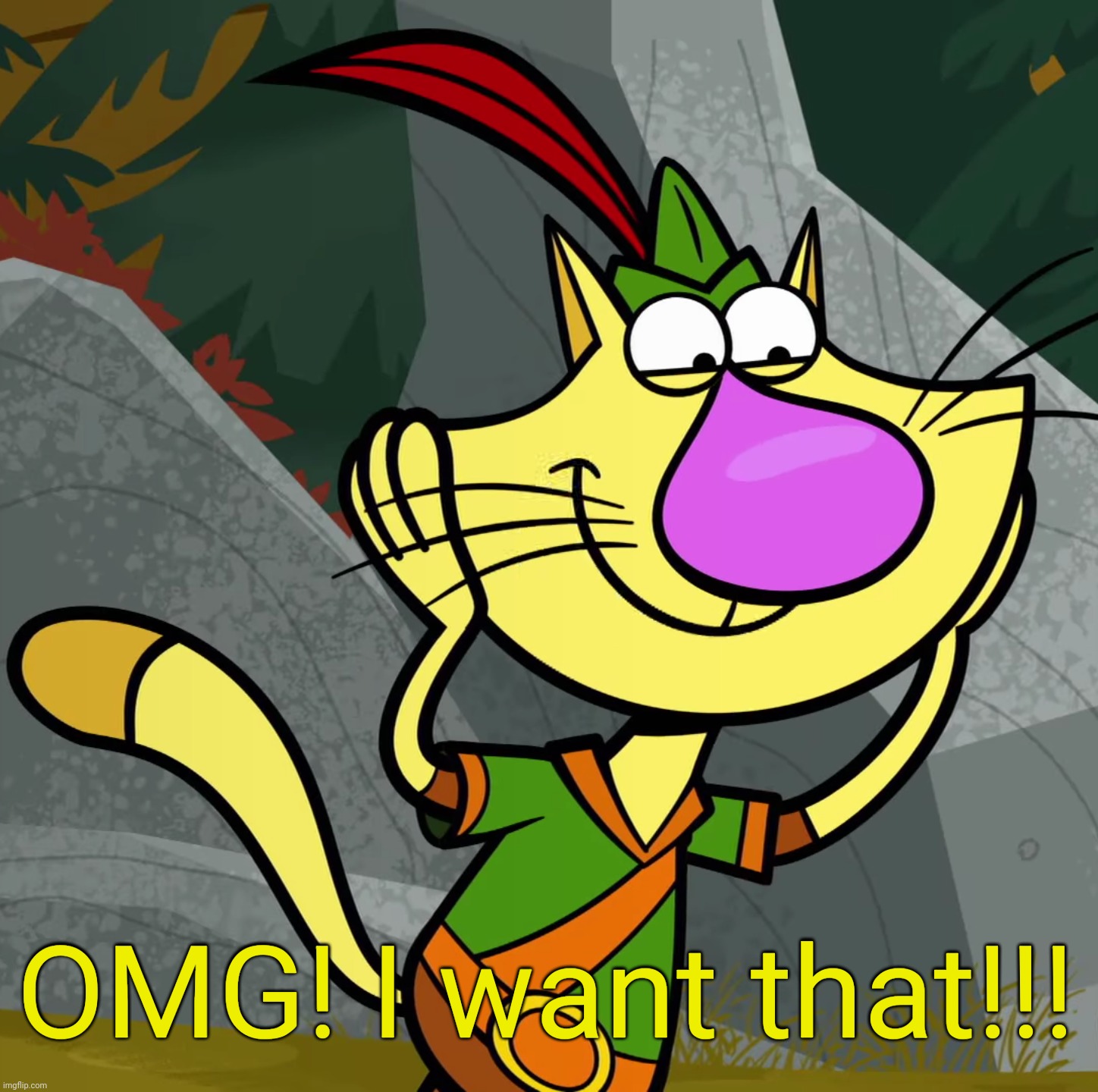 OMG! (Nature Cat) | OMG! I want that!!! | image tagged in omg nature cat | made w/ Imgflip meme maker