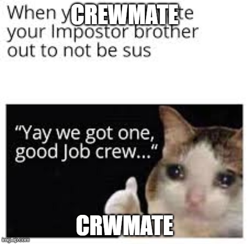  CREWMATE; CRWMATE | image tagged in memes,funny | made w/ Imgflip meme maker