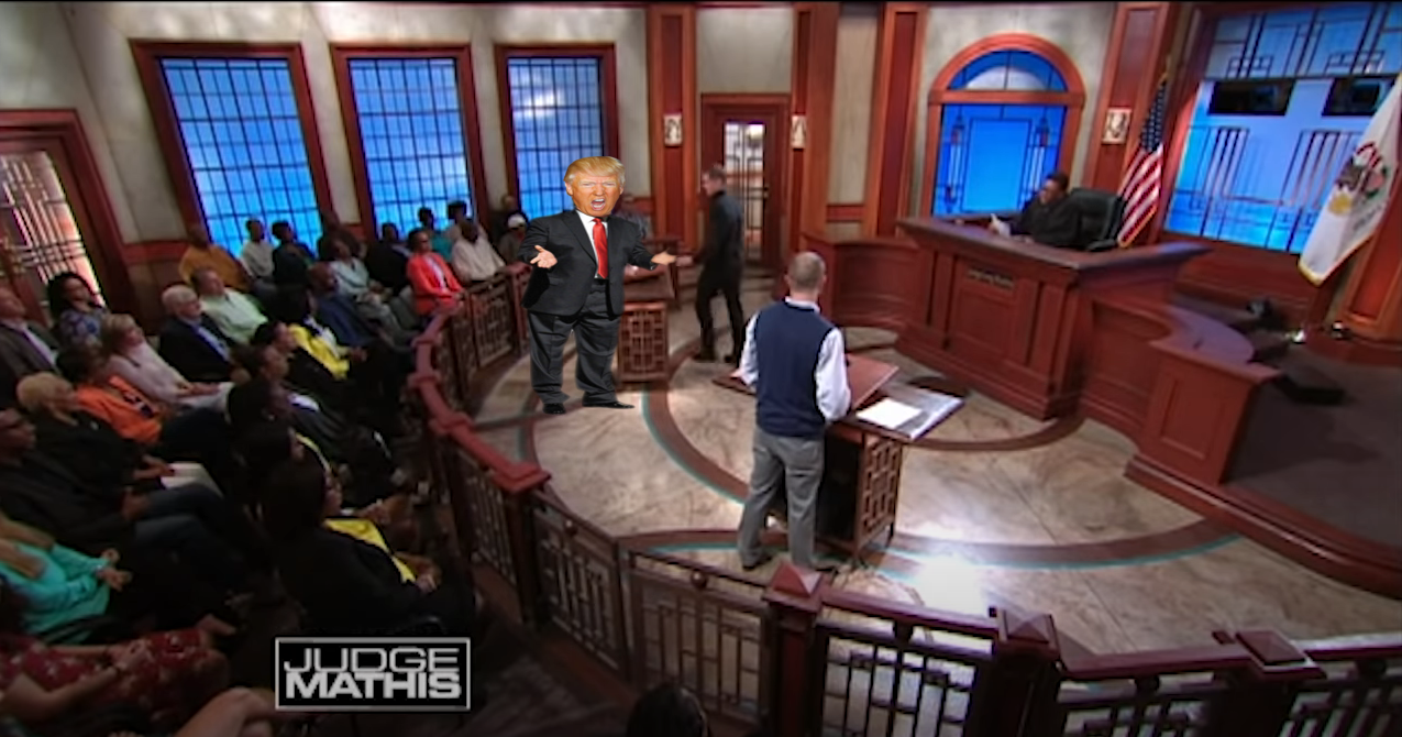 High Quality Trump Judge Mathis Take This L And Get Out Of My Courtroom Blank Meme Template