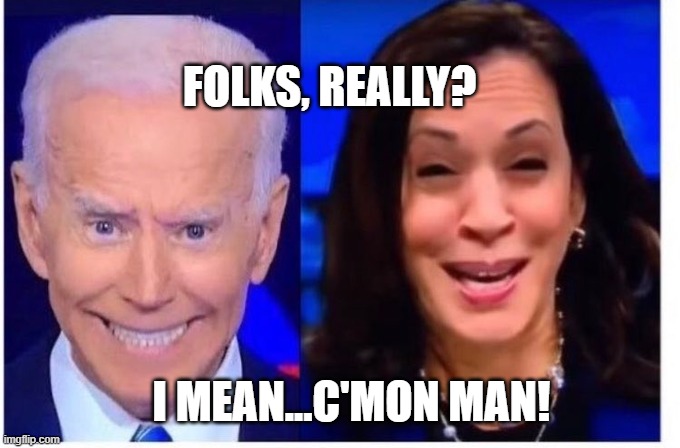 Biden Harris | FOLKS, REALLY? I MEAN...C'MON MAN! | image tagged in biden harris | made w/ Imgflip meme maker