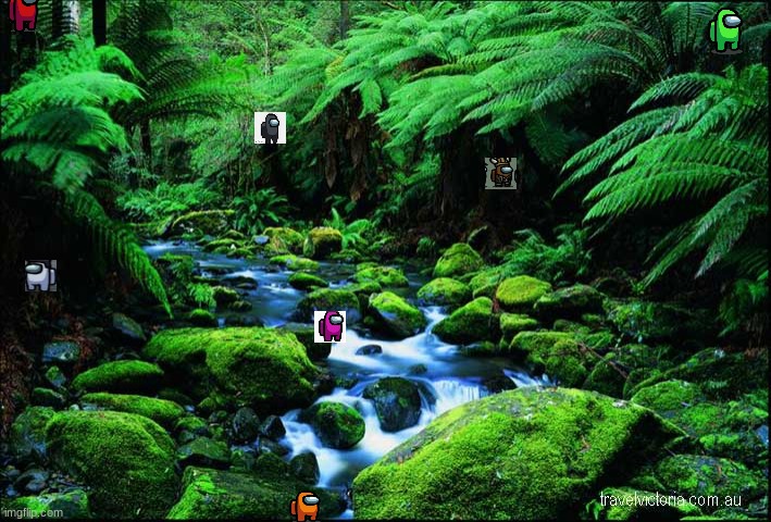 find the badly hidden among us players | image tagged in rainforest abortions | made w/ Imgflip meme maker