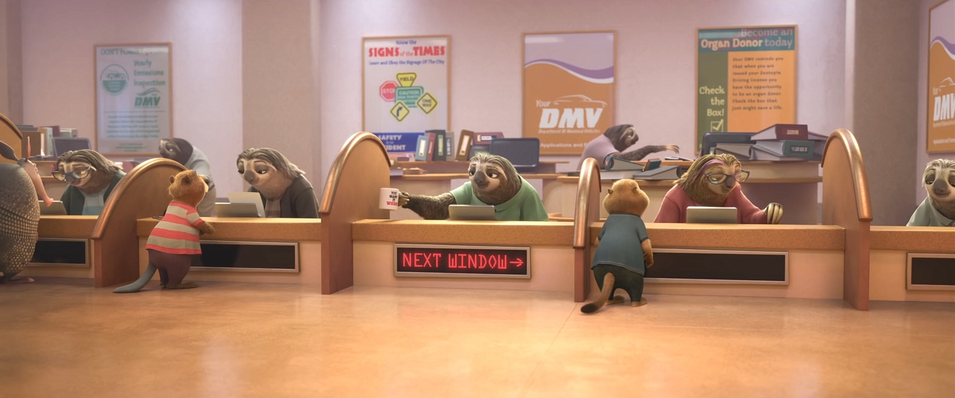 High Quality Zootopia DMV Sloths Blank Meme Template