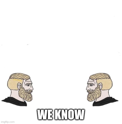Chad we know | WE KNOW | image tagged in chad we know | made w/ Imgflip meme maker