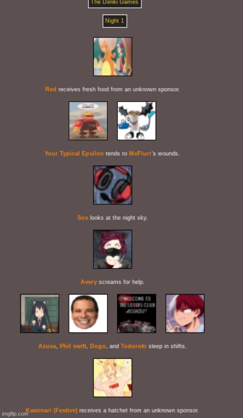 Night 1 (1) Avery, you alright m8? | made w/ Imgflip meme maker