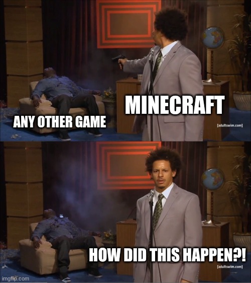 Who Killed Hannibal | MINECRAFT; ANY OTHER GAME; HOW DID THIS HAPPEN?! | image tagged in memes,who killed hannibal | made w/ Imgflip meme maker