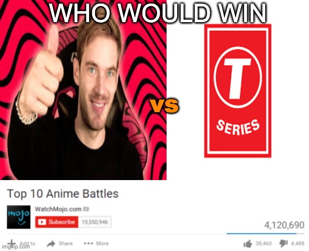 sub 2 pewdiepie | WHO WOULD WIN; vs | image tagged in pewdiepie,t series | made w/ Imgflip meme maker