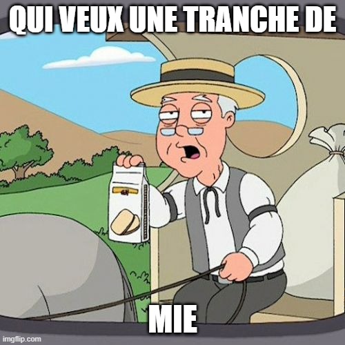 tranche de mie | QUI VEUX UNE TRANCHE DE; MIE | image tagged in memes,pepperidge farm remembers | made w/ Imgflip meme maker