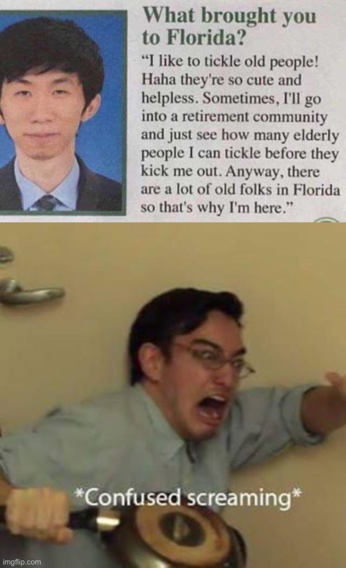 what brought you to florida? | image tagged in confused screaming | made w/ Imgflip meme maker