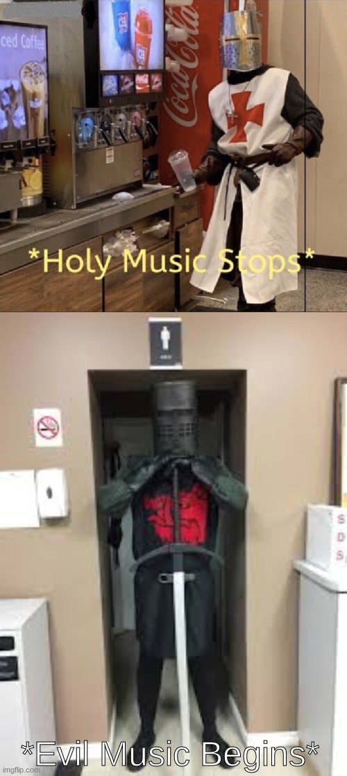 The Ultimate Clash | *Evil Music Begins* | image tagged in holy music stops | made w/ Imgflip meme maker